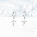 wholesale 925 Sterling Silver Star Shape Dangle Drop Hoop Earrings  for Women-0-2