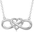 wholesale 14K Rose Gold Diamond Heart Infinity Pendant Necklace for Women 18 inch-0-6