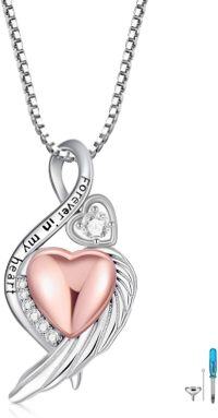 wholesale Sterling Silver Birthstone Infinity Dog Angle Cross Turtle Tree of Life Urn Necklace for Women s Ashes Wings Cremation Jewelry Heart Pendant-Infinity-White-2-Infinity-White-2