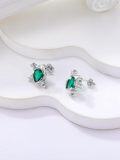 wholesale 925 Sterling Silver Emerald Frog Stud Earrings for Women, 12mm Hypoallergenic Jewelry Gift-0-3