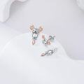 wholesale 925 Sterling Silver Axolotl Stud Dangle Earrings with Rose Gold Accents Gift for Women Teen Girls-0-3