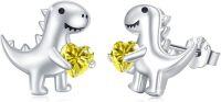 wholesale Sterling Silver Hypoallergenic Dinosaur Stud Earrings for Women-K-Nov