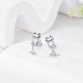 wholesale 925 Sterling Silver Frog Opal Stud Earrings Adorable Animal  for Women Girls-0-1