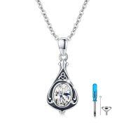 wholesale 925 Sterling Silver Urn Necklace Cremation Ashes Pendant Memorial Jewelry for Women Men Girls Boys-Celtic-April-Created Dimond