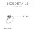 TOUPOP 14k White Gold Plated Moissanite Engagement Ring-0-3