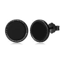 wholesale 925 Sterling Silver Black Onyx Zircon Celtic Viking Stud Earrings Hypoallergenic Punk Gothic Jewelry for Women Men-Black onyx-Black onyx
