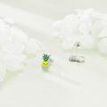 wholesale 925 Sterling Silver Pineapple Stud Earrings with Cubic Zirconia - Cute Tropical Fruit Jewelry for Women (Summer Fruits)-0-3