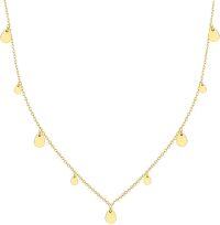 wholesale 18K Gold Plated Sterling Silver Dainty Disc Chain Choker Necklace for Women-13+2inch Dot
