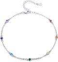 wholesale 925 Sterling Silver Rainbow 7 Chakra Stones Yoga Bracelet for Women Wife Girlfriend-0-0