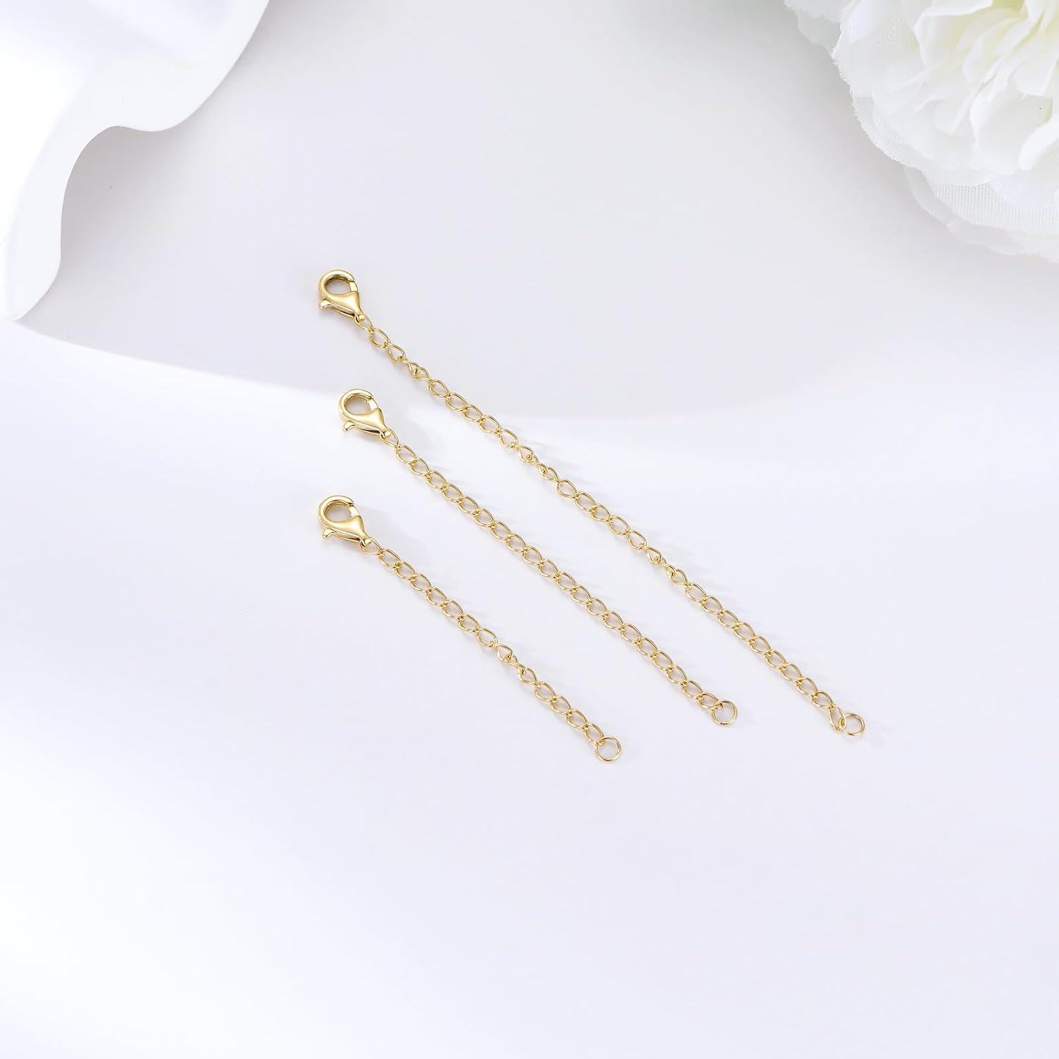 Gold Chain Extension with Lobster Clasp - Length Adjustable Jewelry Accessory for Necklaces and Anklets-0-3