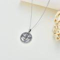 wholesale 925 Sterling Silver Moth Pentagram Necklace with Triple Moon Goddess Celtic Knot Pendant-0-4
