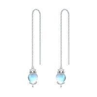 wholesale 925 Sterling Silver Cat Earrings-Cat