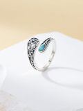 TOUPOP Sterling Silver Adjustable Thumb Spoon Rings Boho Antique Jewelry-0-1