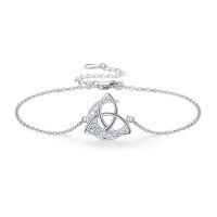 wholesale 925 Sterling Silver Birthstone Bracelet for Women Celtic Charm Jewelry Gift-04-April-Diamond