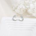 wholesale 925 Silver 15mm Pearl Stud Earrings with Leaf Pattern - Elegant Gift for Women-0-3