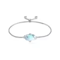 TOUPOP 925 Sterling Silver Gemstone Link Bracelet Adjustable Fine Jewelry-0-0