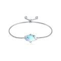 TOUPOP 925 Sterling Silver Gemstone Link Bracelet Adjustable Fine Jewelry-0-0