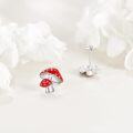 wholesale 925 Sterling Silver Mushroom Stud Earrings - Red & White Enamel Jewellery Gift for Women-0-2