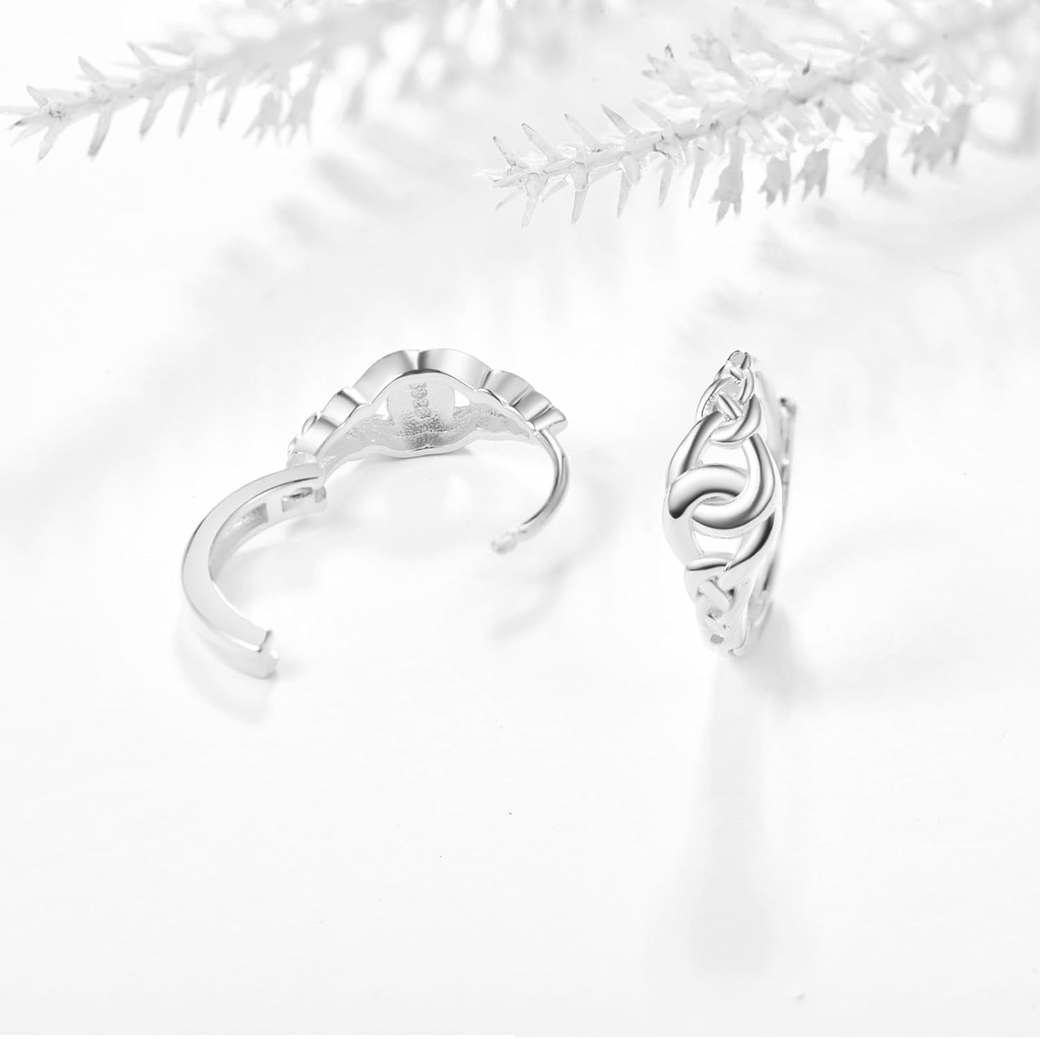 wholesale 925 Sterling Silver Celtic Knot Huggie Hoop Earrings for Women - Hypoallergenic s-0-1