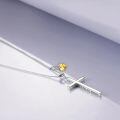 wholesale 925 Sterling Silver Cross Pendant With Blue Opal And Philippians Inscription-0-23