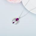 wholesale 925 Sterling Silver Blue Crystal Moon Pendant Necklace Wholesale With Celtic Knot Design-0-2