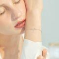wholesale 925 Sterling Silver Swirl Heart Opal Charm Platinum Plated Adjustable Bracelet-0-3