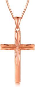 wholesale 14K Gold Diamond Cut Cross Necklace for Women 16 18 -0-6
