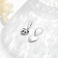wholesale 925 Sterling Silver Heart-Shaped Black Enamel Skull Drop Earrings for Women - Gothic  Idea-0-3