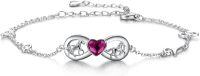 wholesale Sterling Silver Stone Horse Infinity Love Bracelet Jewelry Gift for Women-Purple