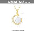 wholesale 14K Gold White Opal Crescent Moon & Star Pendant Necklace with Chain - Gifts for Her-0-2