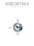 TOUPOP Sterling Silver With Blue Crystal Oxidized Poppy Flower Necklace-0-4