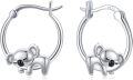 wholesale 925 Sterling Silver Koala Huggie Hoop Earrings for Women Animal s for Sensitive Ears-0-0
