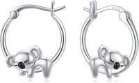 wholesale 925 Sterling Silver Koala Huggie Hoop Earrings for Women Animal s for Sensitive Ears-Koala