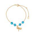 wholesale 14k Gold Bracelet With Turquoise Beads And Dragonfly Charm-0-0