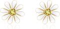 wholesale 14K Gold Citrine White Enamel Flower Stud Earrings-0-0