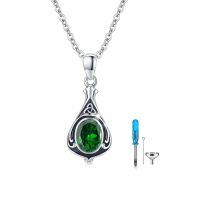 wholesale 925 Sterling Silver Urn Necklace Cremation Ashes Pendant Memorial Jewelry for Women Men Girls Boys-Celtic-May-Emerald