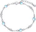 wholesale 925 Sterling Silver Turquoise Beaded Chain Anklet Bracelet for Women-0-17