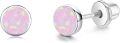 wholesale 925 Sterling Silver Pink Simulated Opal Screw-Back Stud Earrings for Women-0-0