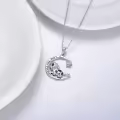 TOUPOP 925 Sterling Silver Crystals Cow Pendant Necklace Women Gifts-0-4