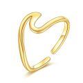 wholesale 9k Gold Wave Heart Open Ring Adjustable Band For Women-0-0