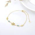 wholesale 14K Gold Snowflake Blue Crystal Charm Bracelet for Women - Mother's Day Gift-0-4