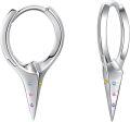 wholesale 925 Sterling Silver Colorful Stone Spiked Cross Huggie Hoop Earrings Punk Style Jewelry-0-0