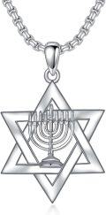 wholesale 925 Sterling Silver Hanukkah Star of David Pendant for Men Women -0-0