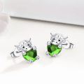 wholesale 925 Sterling Silver Birthstone Highland Cow Stud Earrings Cute Animal Jewelry Gift for Women Girls-0-2