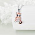 wholesale 925 Sterling Silver Raccoon Pendant Necklace for Women Girls Animal Lovers Gifts-0-4
