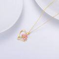 wholesale 14K Gold (Au585) & Moissanite Plum Blossom Birth Month Flower Necklace - 5 Petals Symbolize Peace, Joy, Success, Longevity, Happiness - Hypoallergenic Gift for Women-0-3