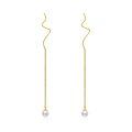 TOUPOP 14K Gold Freshwater Pearl Threading Tassel Dangle Earrings-0-0