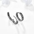 wholesale 925 Sterling Silver Black CZ Wave Huggies Ear Cuffs for Women & Men-0-1