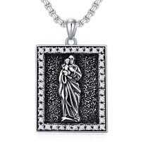wholesale Saint Patron Necklace For Men Women 925 Sterling Silver Saint Pendant Patron Necklace Protection Catholic Religious Jewelry Christmas Gift For Him Her -color_name:Virgin Mary Necklace