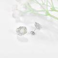 wholesale 925 Sterling Silver Elephant Shape White Opal Stud Earrings for Sensitive Skin-0-1